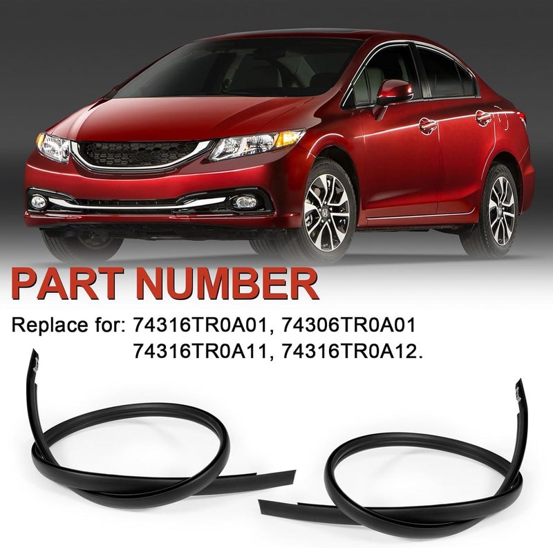 AUTOBABA 2Pcs Roof Trim Molding Kit Compatible with Honda Civic Sedan 4-Door 2012 2013 2014 2015 Left & Right Side Rubber Roof Moulding Drip Stripping Replace# 74316TR0A01 74306TR0A01 74316TR0A11 74316TR0A12 - Image 3